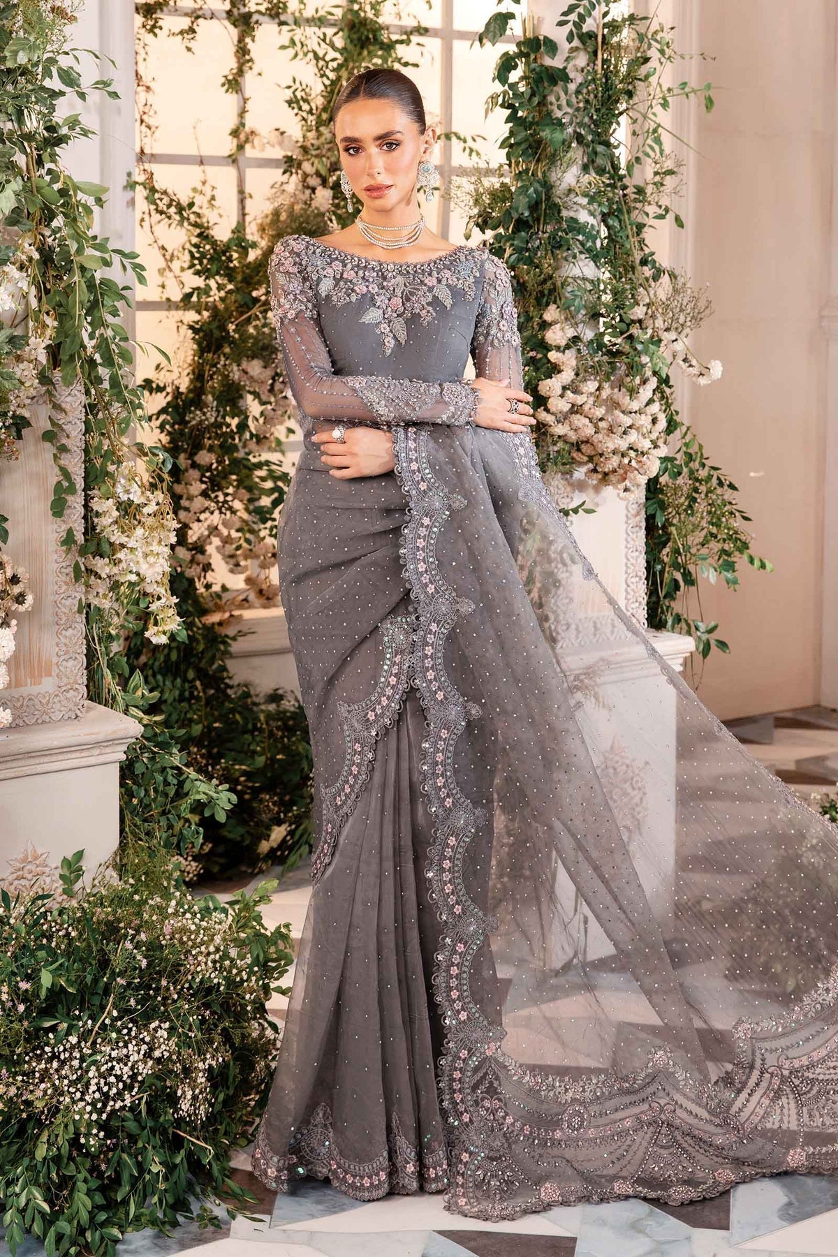Maria B | Mbroidered Formals 24 | Organza Suit | BD-2902 - by - Libasekhas UK - Registered Vendor of : Maria B - 100% Original Designer Dresss