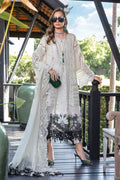 Maria B | Luxury Lawn | EL-23-02-Off White - by - Libasekhas UK - Registered Vendor of : Maria B - 100% Original Designer Dresss