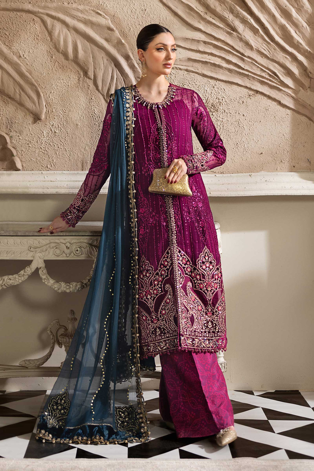 Maria B | Chiffon Formals 25 | MPC-25-102 - by Libasekhas UK - Registered Vendor of : Maria B - 100% Original Designer Dress
