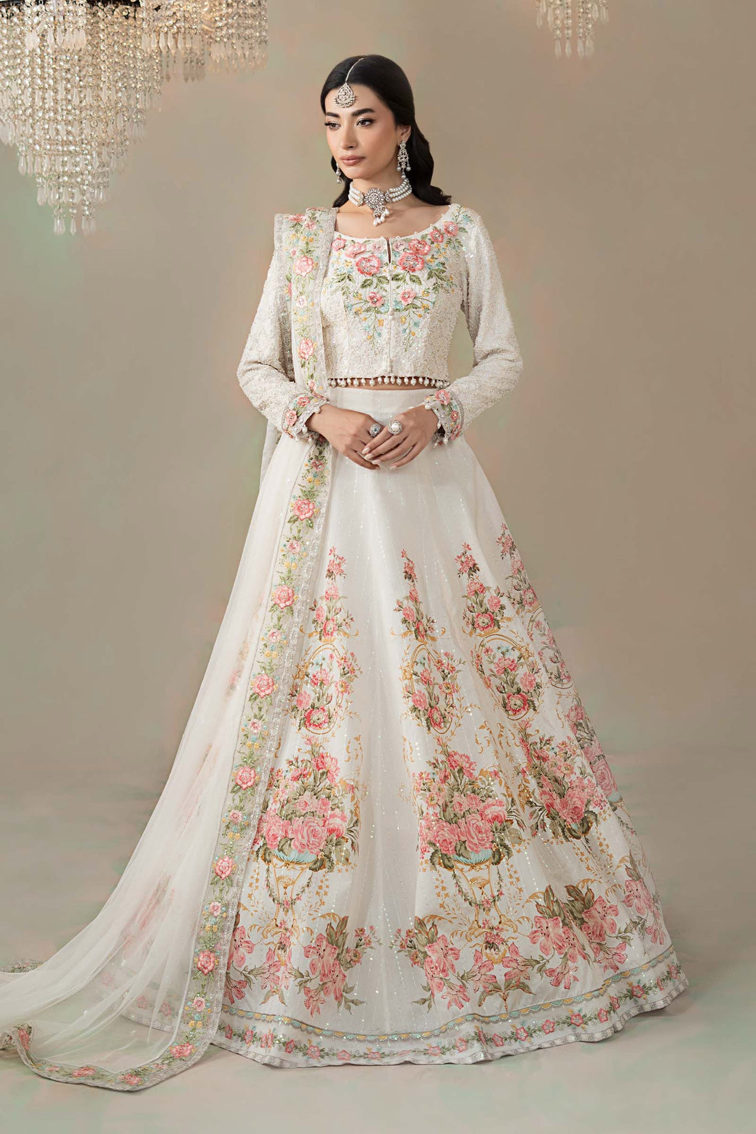 Maria B | Soiree Formals | WFS-09-02-White - by Libasekhas UK - Registered Vendor of : Maria B - 100% Original Designer Dress