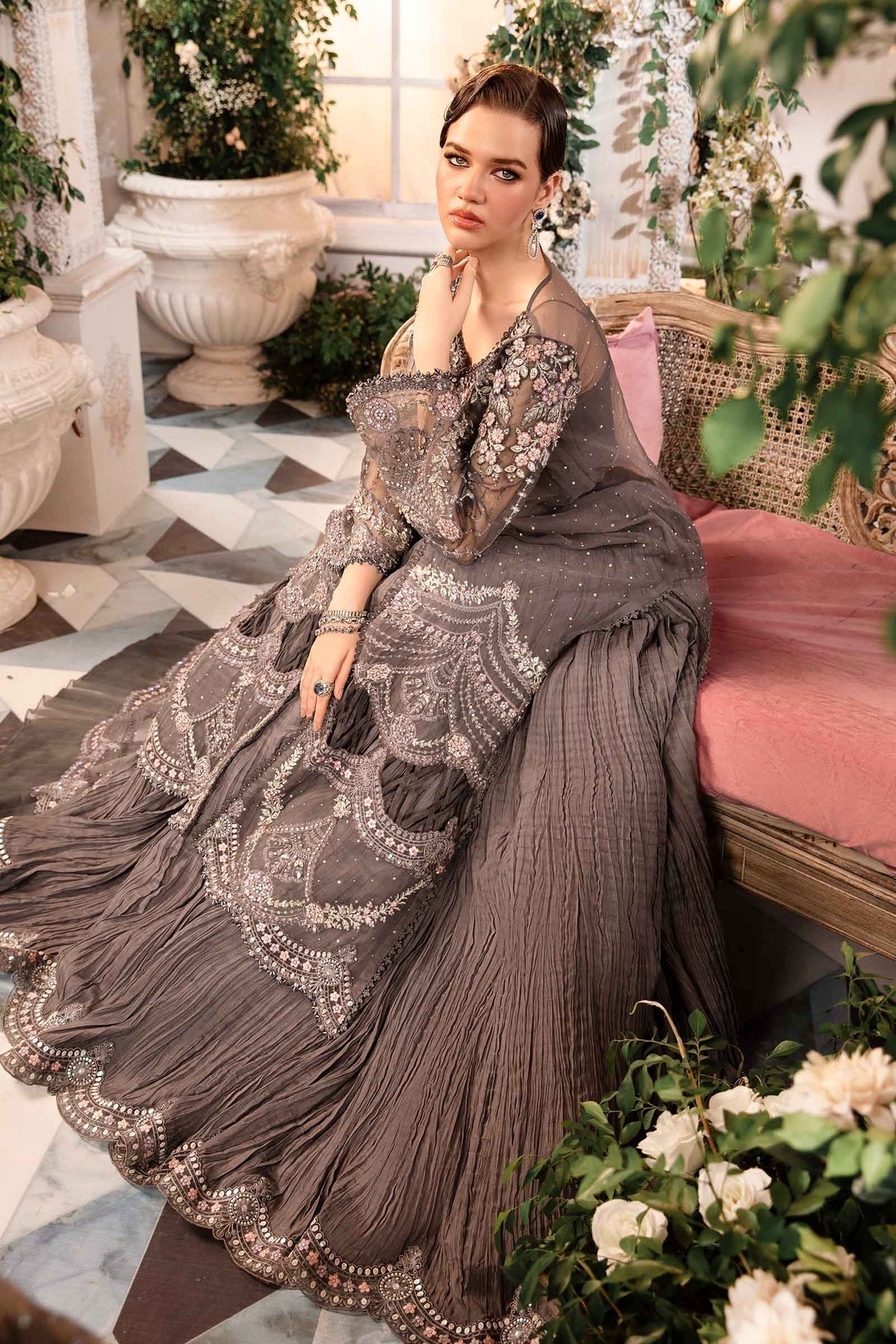 Maria B | Mbroidered Formals 24 | Organza Suit | BD-2902 - by - Libasekhas UK - Registered Vendor of : Maria B - 100% Original Designer Dresss