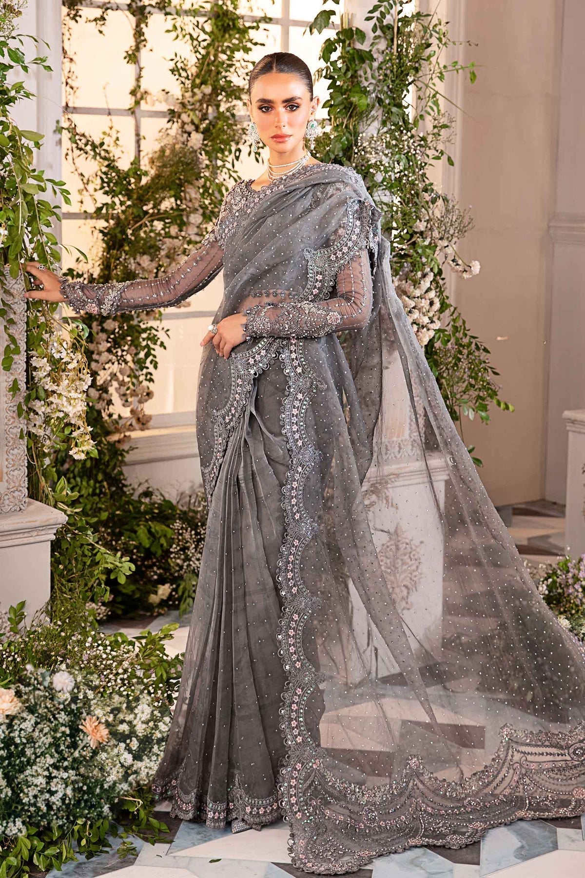 Maria B | Mbroidered Formals 24 | Organza Suit | BD-2902 - by - Libasekhas UK - Registered Vendor of : Maria B - 100% Original Designer Dresss