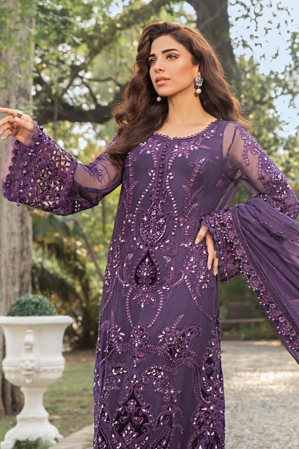 Maria B | Chiffon Formals 24 | Chiffon Suit | MPC-24-102 - by - Libasekhas UK - Registered Vendor of : Maria B - 100% Original Designer Dresss