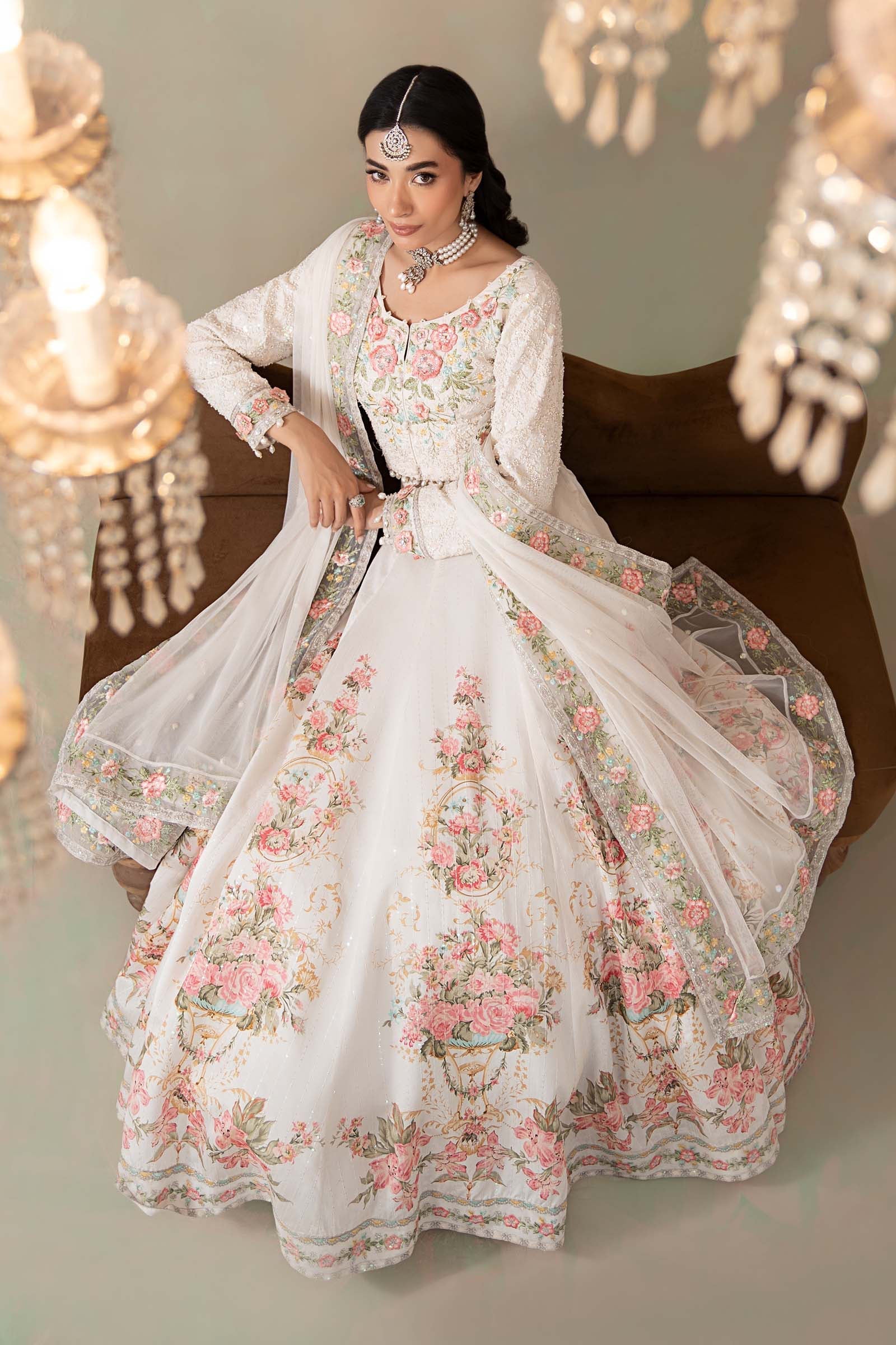 Maria B | Soiree Formals | WFS-09-02-White - by Libasekhas UK - Registered Vendor of : Maria B - 100% Original Designer Dress