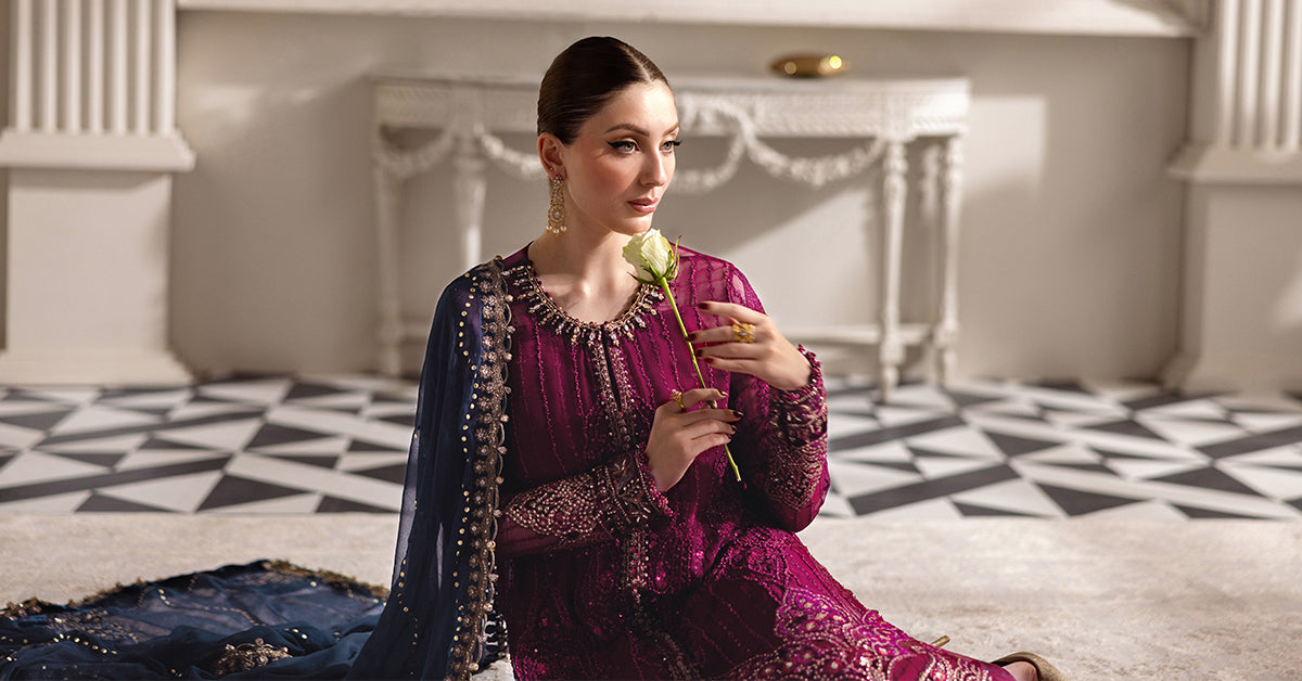 Maria B | Chiffon Formals 25 | MPC-25-102 - by Libasekhas UK - Registered Vendor of : Maria B - 100% Original Designer Dress