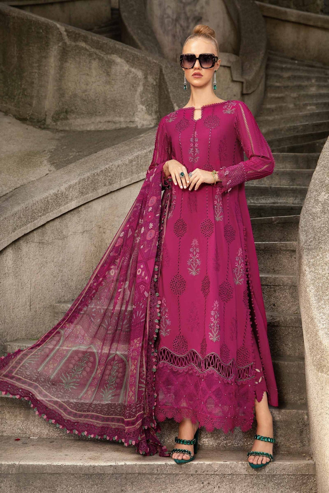Maria B | M Prints Fall Edit 24 | MPT-2303-B - by - Libasekhas UK - Registered Vendor of : Maria B - 100% Original Designer Dresss