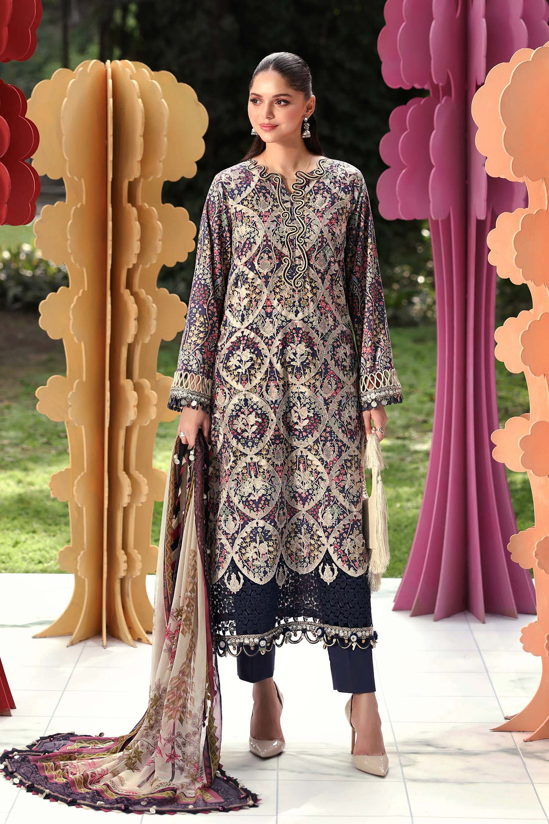 Maria B | M Prints 26 | MPT-3003-B - by Libasekhas UK - Registered Vendor of : Maria B - 100% Original Designer Dress