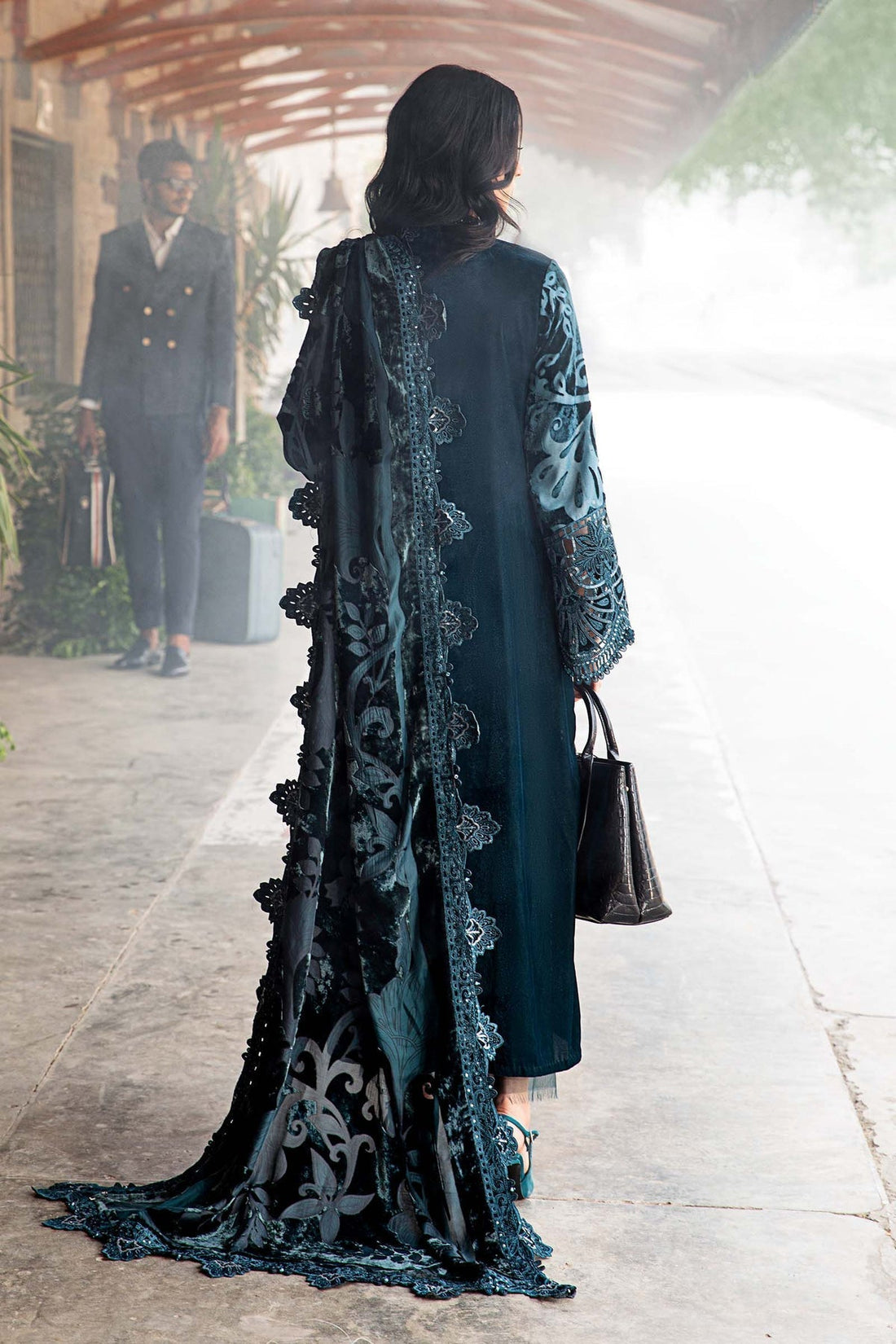 Maria B | Winter Luxe 24 | Velvet DL-1203 - by - Libasekhas UK - Registered Vendor of : Maria B - 100% Original Designer Dresss
