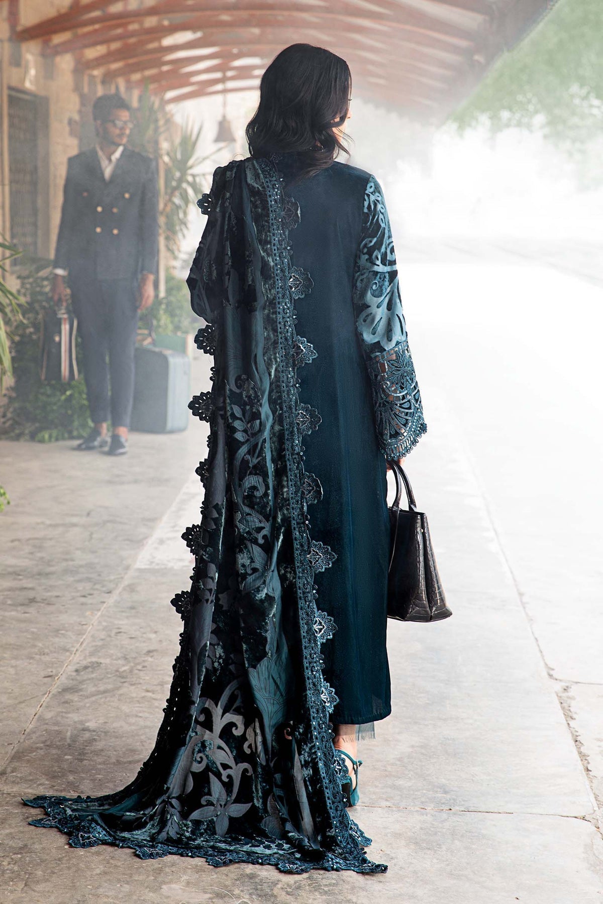 Maria B | Winter Luxe 24 | Velvet DL-1203 - by - Libasekhas UK - Registered Vendor of : Maria B - 100% Original Designer Dresss