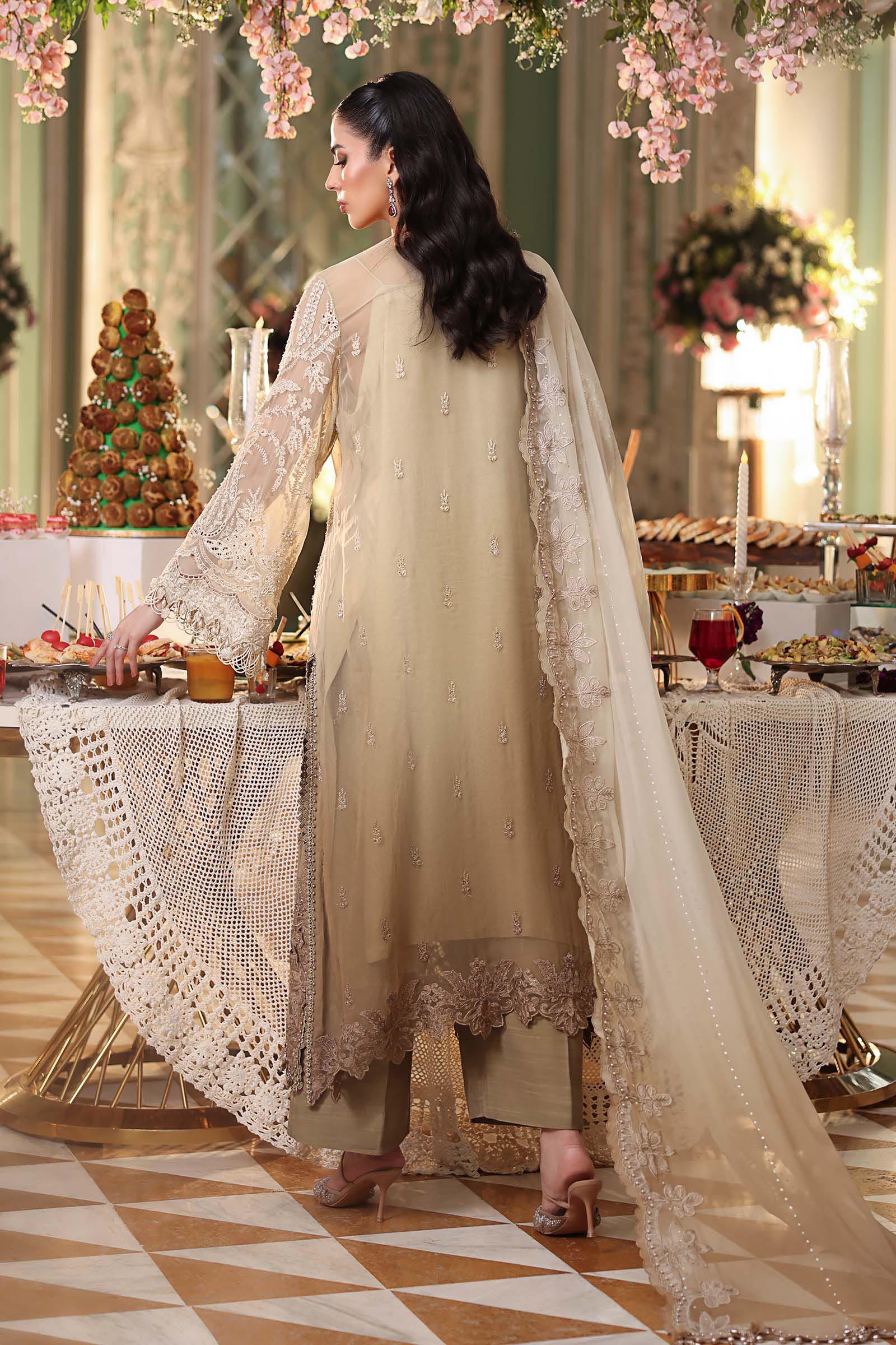 Maria b | Chiffon Formals 26 | MPC-26-103-Olive Gold - by Libasekhas UK - Registered Vendor of : Maria B - 100% Original Designer Dress