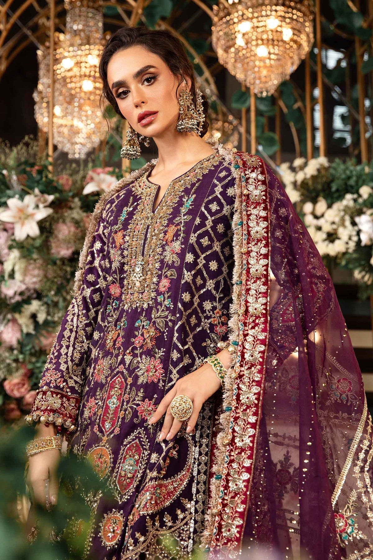 Maria B | Mbroidered Formals 24 | Organza Suit | BD-2903 - by - Libasekhas UK - Registered Vendor of : Maria B - 100% Original Designer Dresss