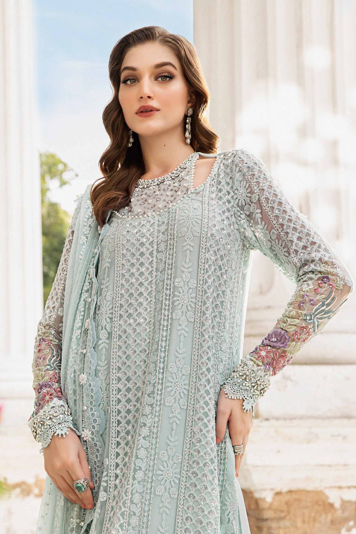 Maria B | Chiffon Formals 24 | Chiffon Suit | MPC-24-103 - by - Libasekhas UK - Registered Vendor of : Maria B - 100% Original Designer Dresss