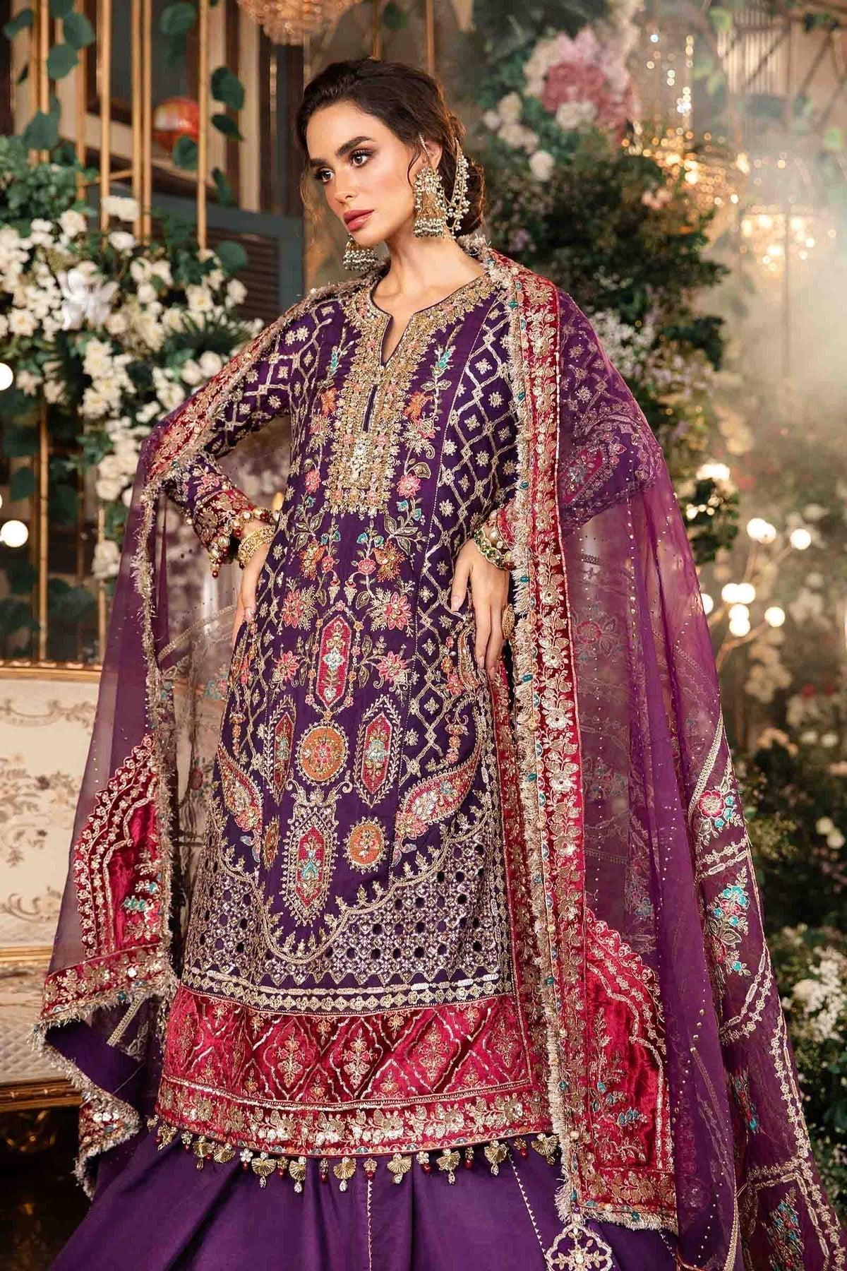 Maria B | Mbroidered Formals 24 | Organza Suit | BD-2903 - by - Libasekhas UK - Registered Vendor of : Maria B - 100% Original Designer Dresss