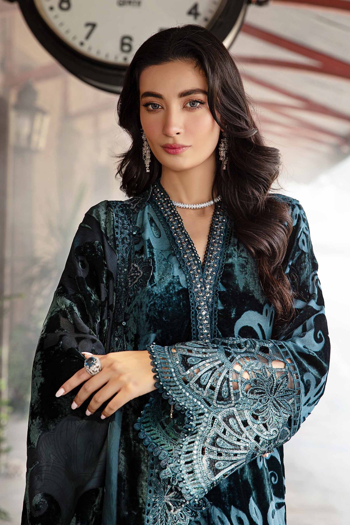Maria B | Winter Luxe 24 | Velvet DL-1203 - by - Libasekhas UK - Registered Vendor of : Maria B - 100% Original Designer Dresss