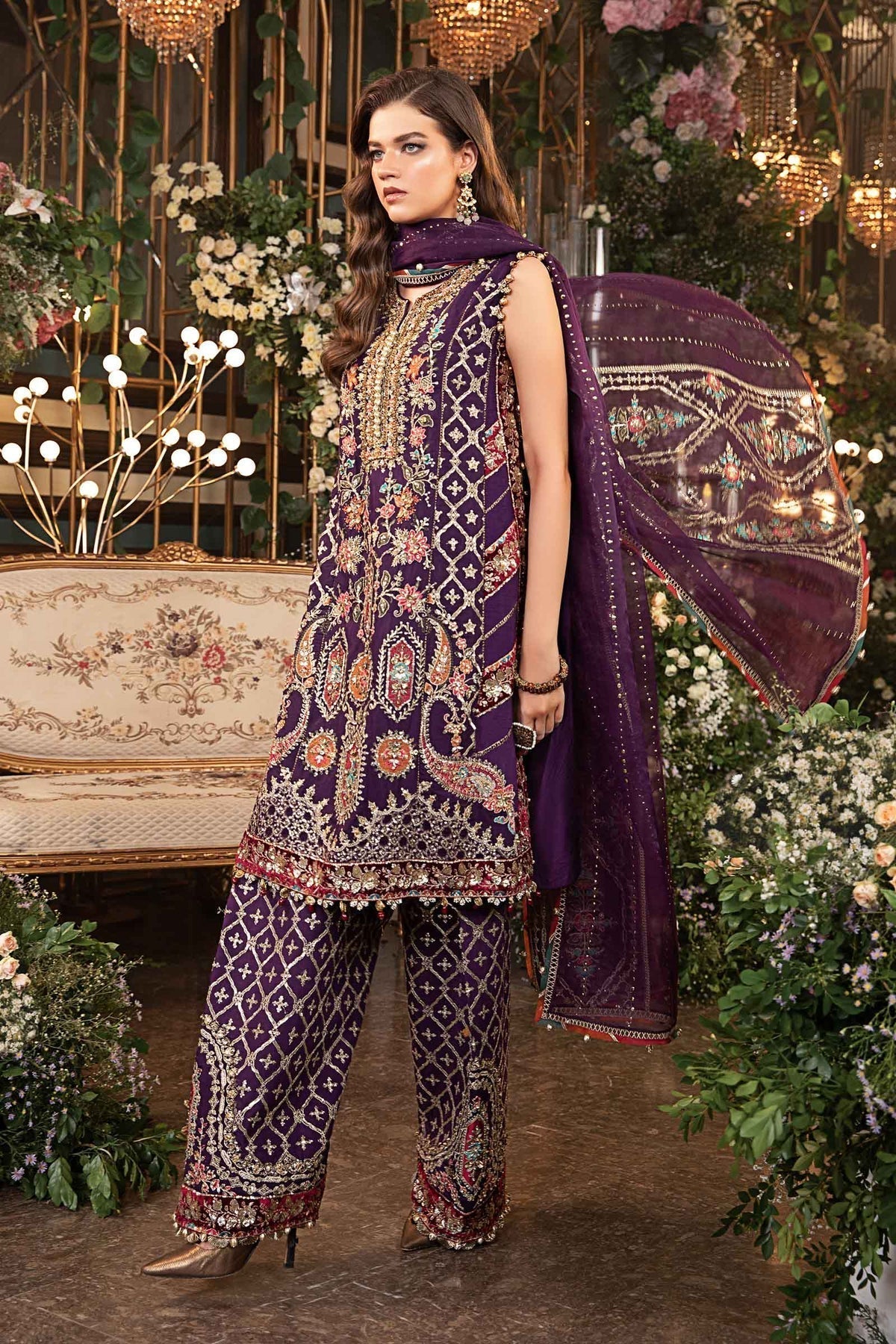 Maria B | Mbroidered Formals 24 | Organza Suit | BD-2903 - by - Libasekhas UK - Registered Vendor of : Maria B - 100% Original Designer Dresss