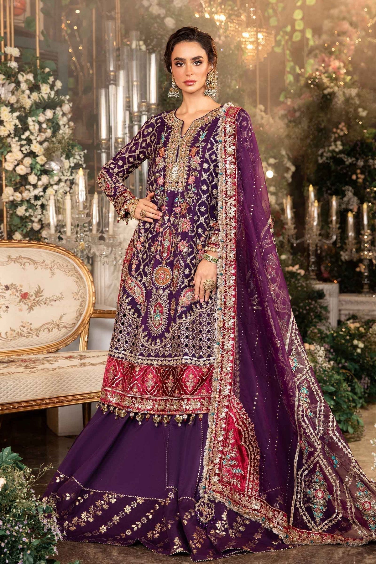 Maria B | Mbroidered Formals 24 | Organza Suit | BD-2903 - by - Libasekhas UK - Registered Vendor of : Maria B - 100% Original Designer Dresss