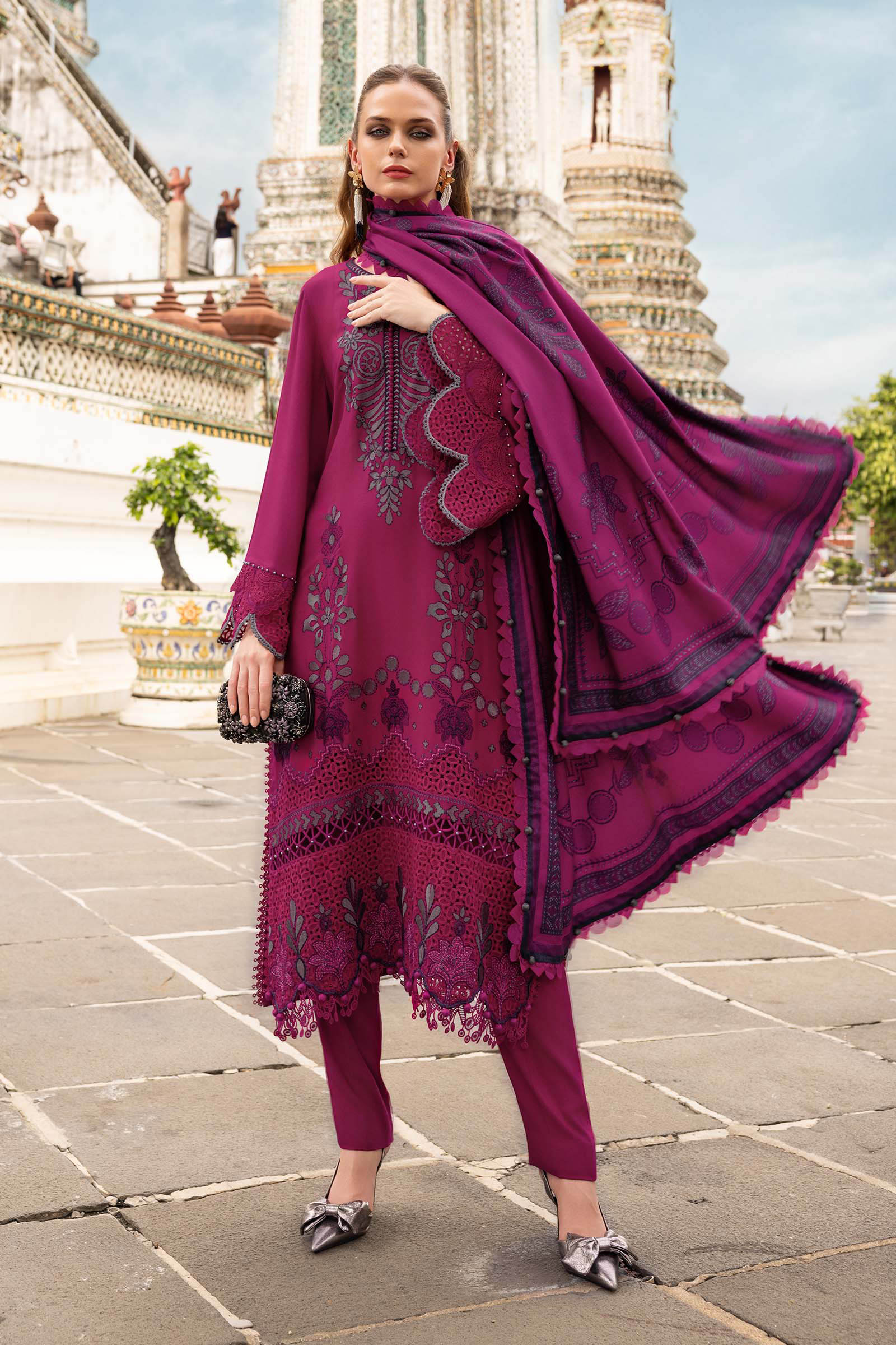 Maria B | M Prints Winter 25 | MPT-2804-B - by Libasekhas UK - Registered Vendor of : Maria B - 100% Original Designer Dress