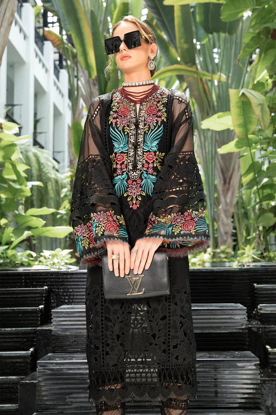 Maria B | Luxury Lawn | EL-23-04-Black - by - Libasekhas UK - Registered Vendor of : Maria B - 100% Original Designer Dresss