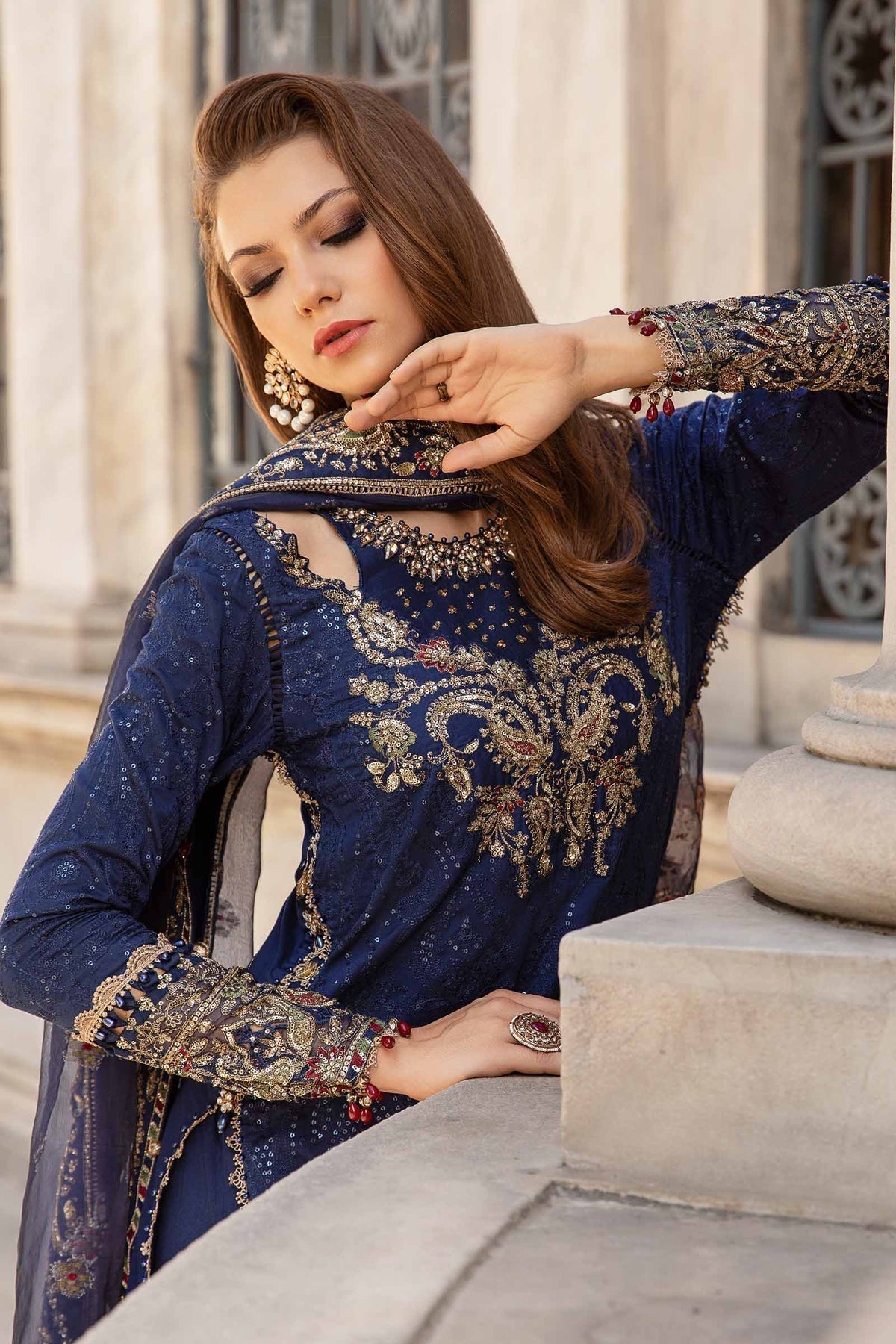 Maria B | Sateen Formals 24 | CST-804 - by - Libasekhas UK - Registered Vendor of : Maria B - 100% Original Designer Dresss