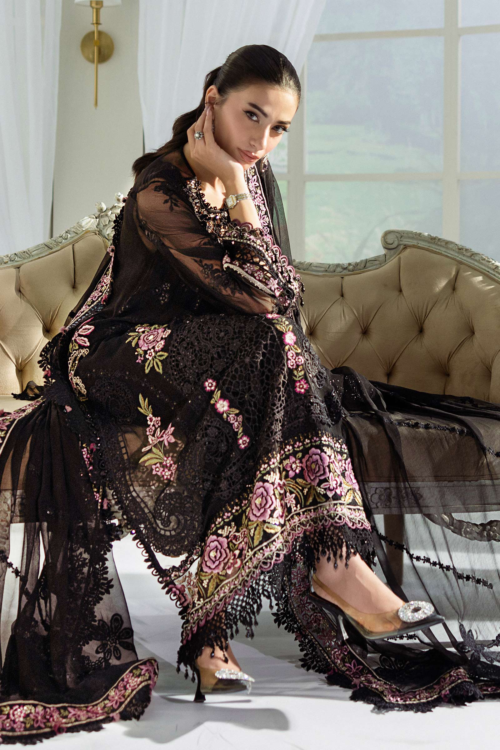 Maria B | Chiffon Formals 25 | MPC-25-104 - by Libasekhas UK - Registered Vendor of : Maria B - 100% Original Designer Dress