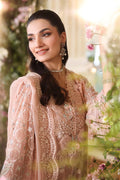 Maria b | Chiffon Formals 26 | MPC-26-104-Peach Pink - by Libasekhas UK - Registered Vendor of : Maria B - 100% Original Designer Dress
