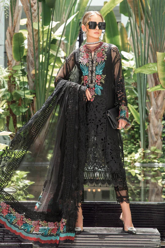 Maria B | Luxury Lawn | EL-23-04-Black - by - Libasekhas UK - Registered Vendor of : Maria B - 100% Original Designer Dresss