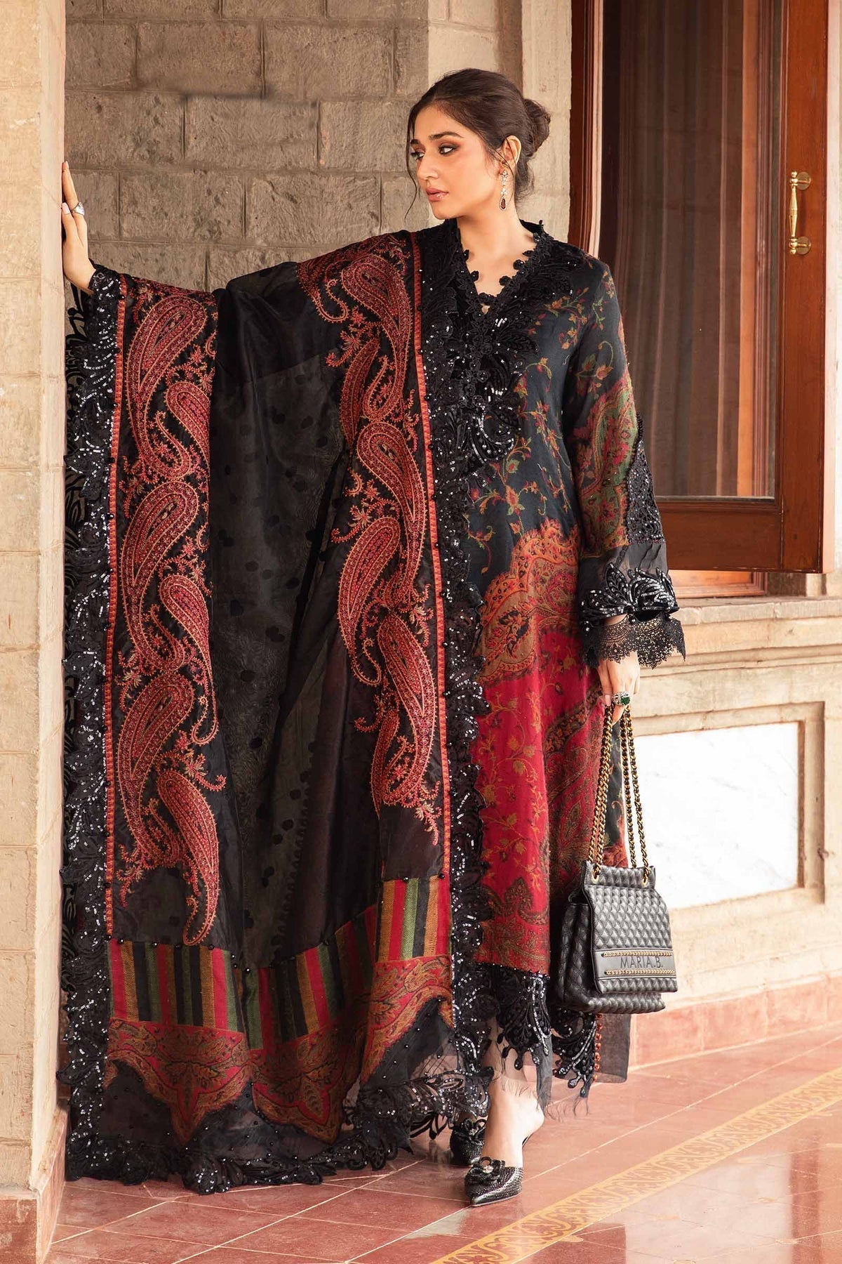 Maria B | Winter Luxe 24 | Velvet DL-1204 - by - Libasekhas UK - Registered Vendor of : Maria B - 100% Original Designer Dresss
