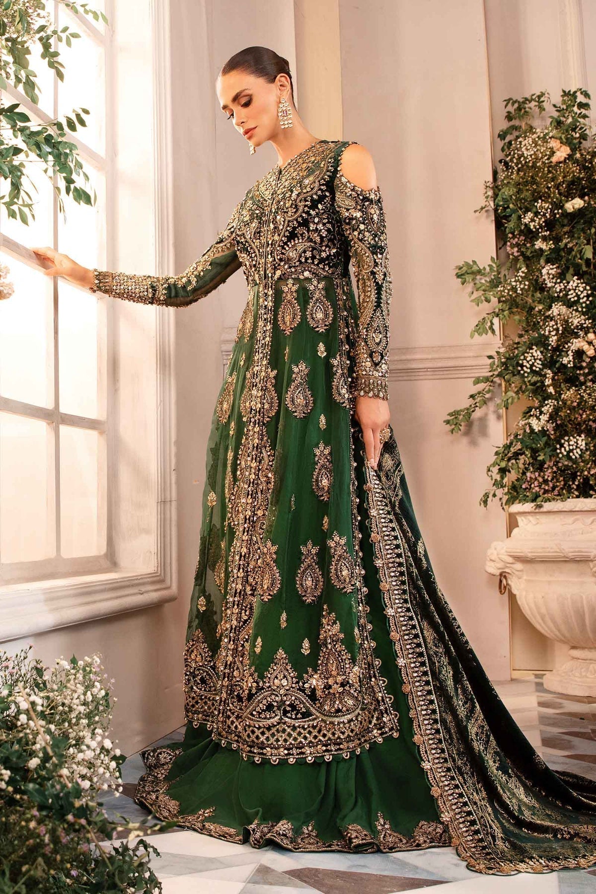 Maria B | Mbroidered Formals 24 | Velvet Suit | BD-2904 - by - Libasekhas UK - Registered Vendor of : Maria B - 100% Original Designer Dresss