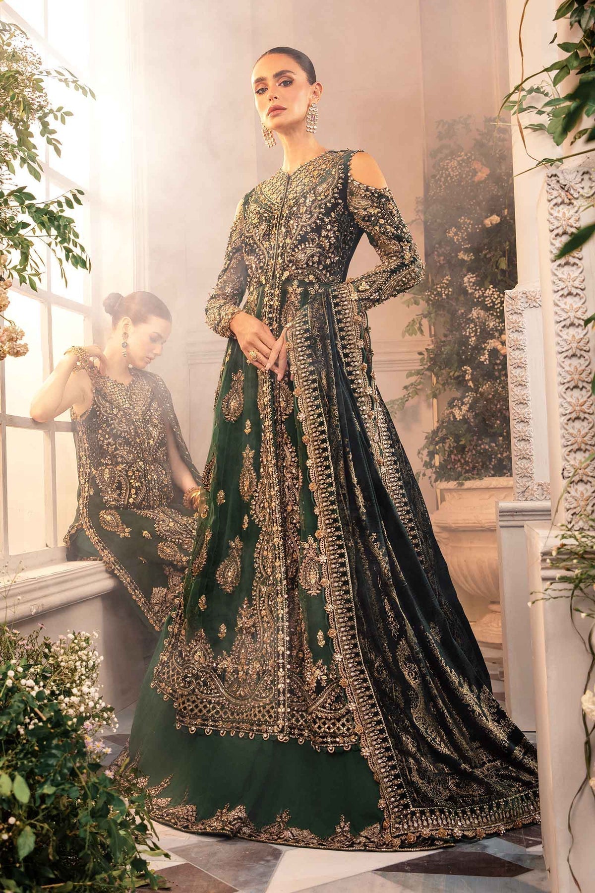 Maria B | Mbroidered Formals 24 | Velvet Suit | BD-2904 - by - Libasekhas UK - Registered Vendor of : Maria B - 100% Original Designer Dresss