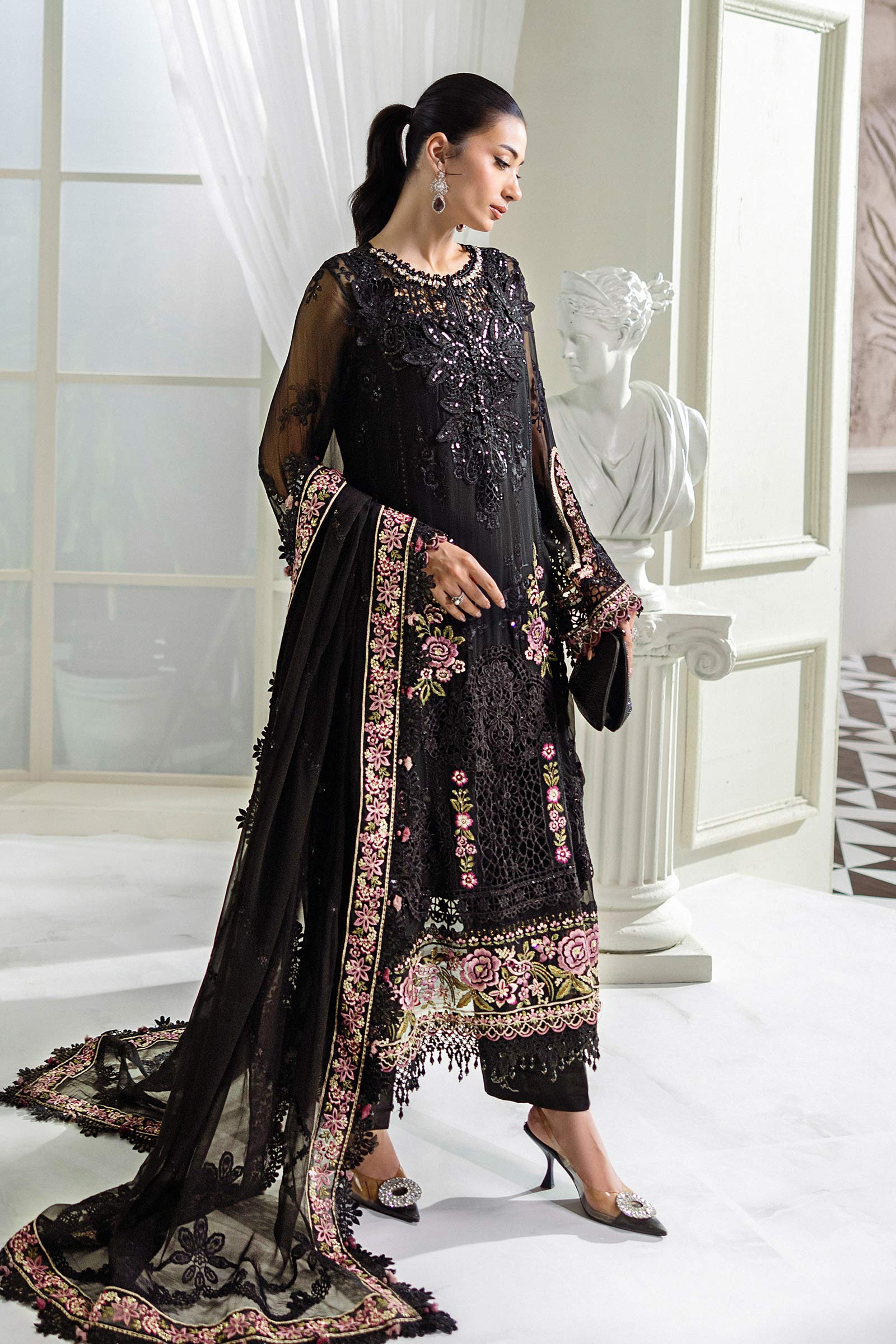 Maria B | Chiffon Formals 25 | MPC-25-104 - by Libasekhas UK - Registered Vendor of : Maria B - 100% Original Designer Dress