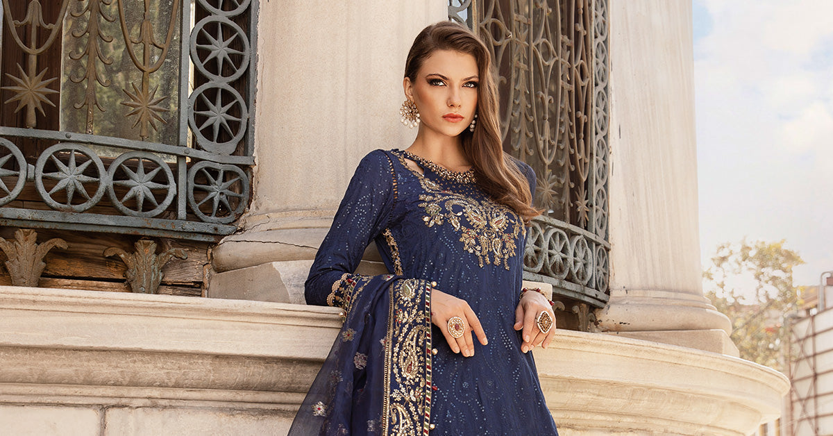 Maria B | Sateen Formals 24 | CST-804 - by - Libasekhas UK - Registered Vendor of : Maria B - 100% Original Designer Dresss