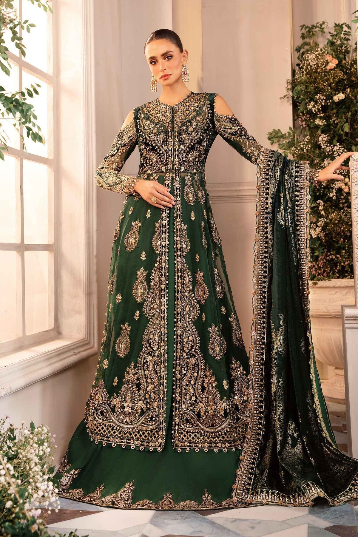 Maria B | Mbroidered Formals 24 | Velvet Suit | BD-2904 - by - Libasekhas UK - Registered Vendor of : Maria B - 100% Original Designer Dresss