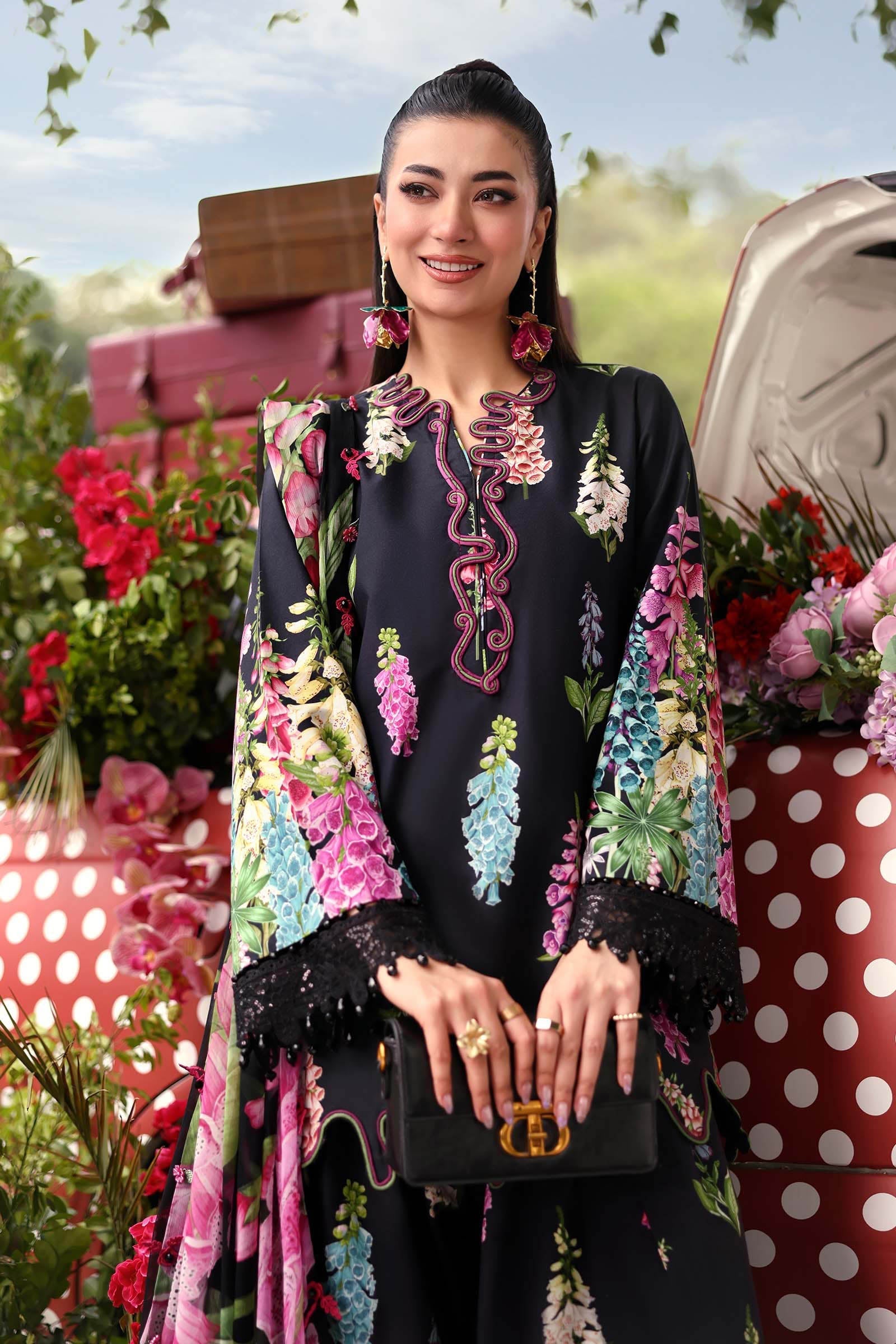 Maria B | M Prints 26 | MPT-3005-B - by Libasekhas UK - Registered Vendor of : Maria B - 100% Original Designer Dress