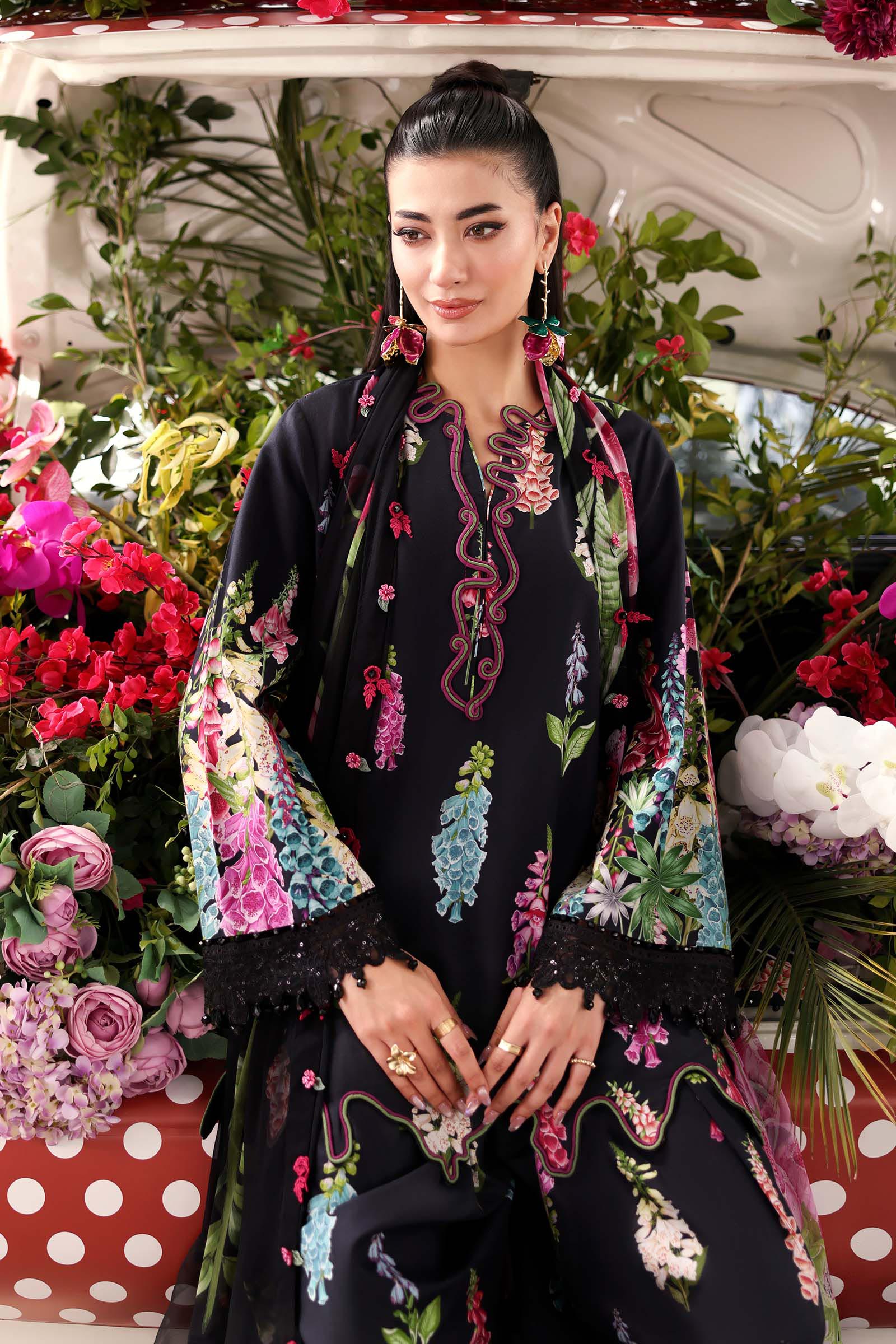 Maria B | M Prints 26 | MPT-3005-B - by Libasekhas UK - Registered Vendor of : Maria B - 100% Original Designer Dress