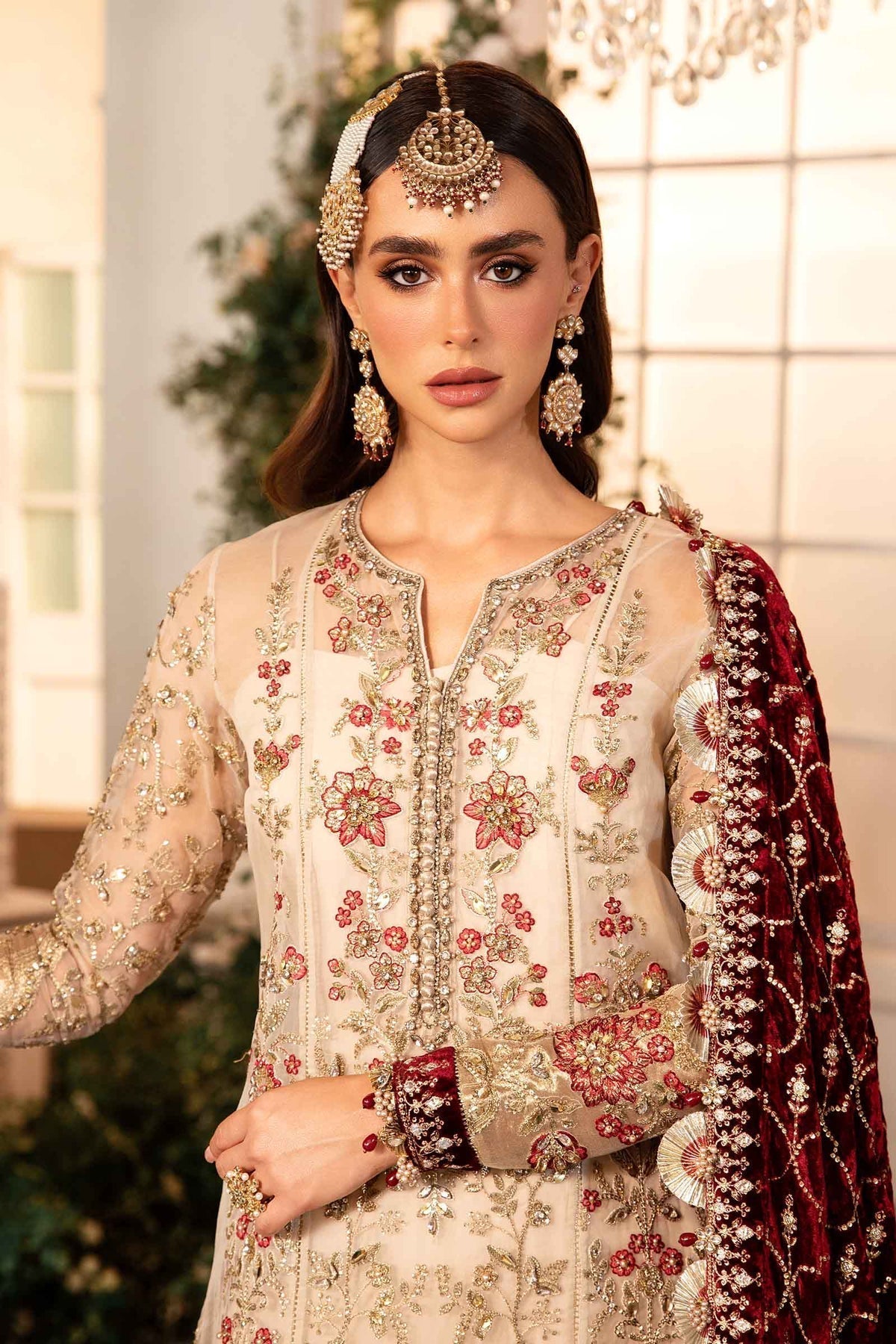 Maria B | Mbroidered Formals 24 | Velvet Suit | BD-2905 - by - Libasekhas UK - Registered Vendor of : Maria B - 100% Original Designer Dresss