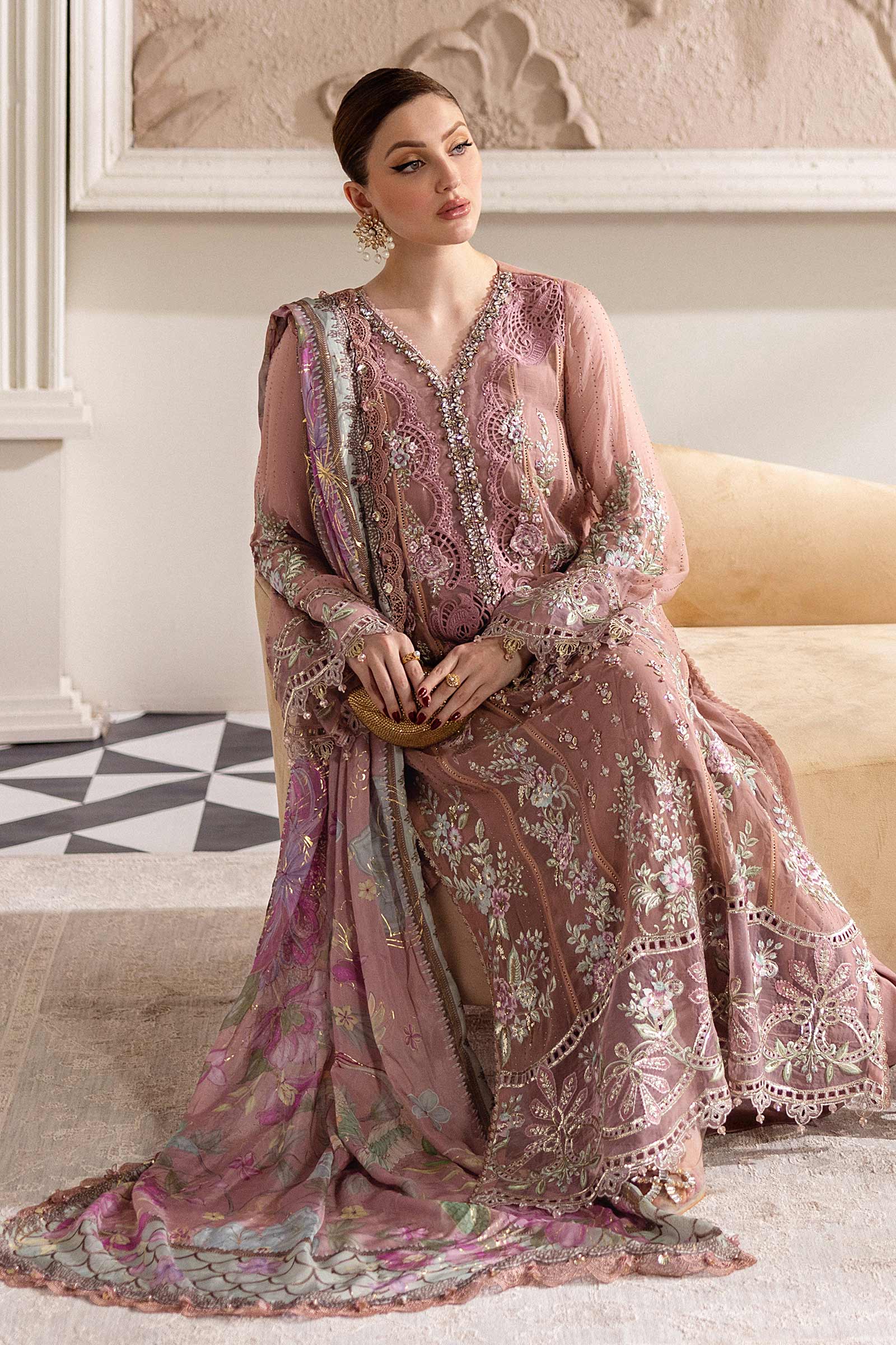 Maria B | Chiffon Formals 25 | MPC-25-105 - by Libasekhas UK - Registered Vendor of : Maria B - 100% Original Designer Dress
