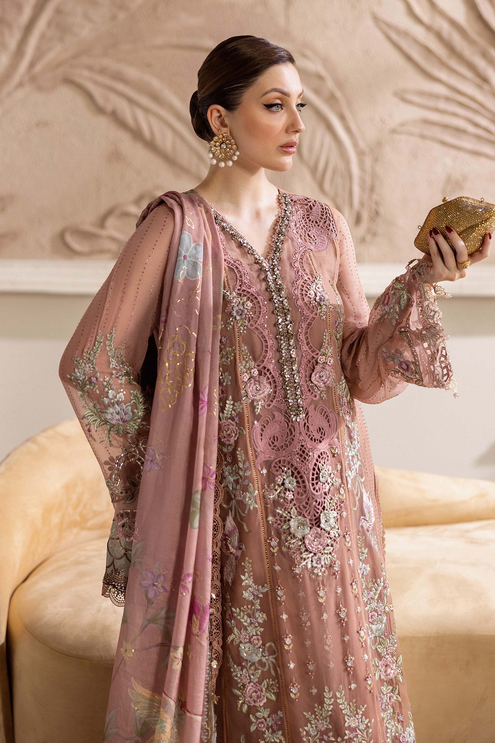 Maria B | Chiffon Formals 25 | MPC-25-105 - by Libasekhas UK - Registered Vendor of : Maria B - 100% Original Designer Dress