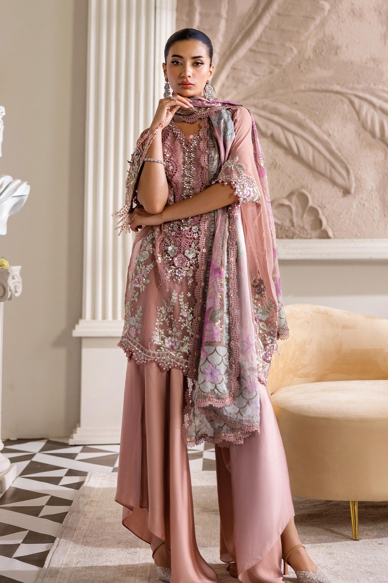 Maria B | Chiffon Formals 25 | MPC-25-105 - by Libasekhas UK - Registered Vendor of : Maria B - 100% Original Designer Dress