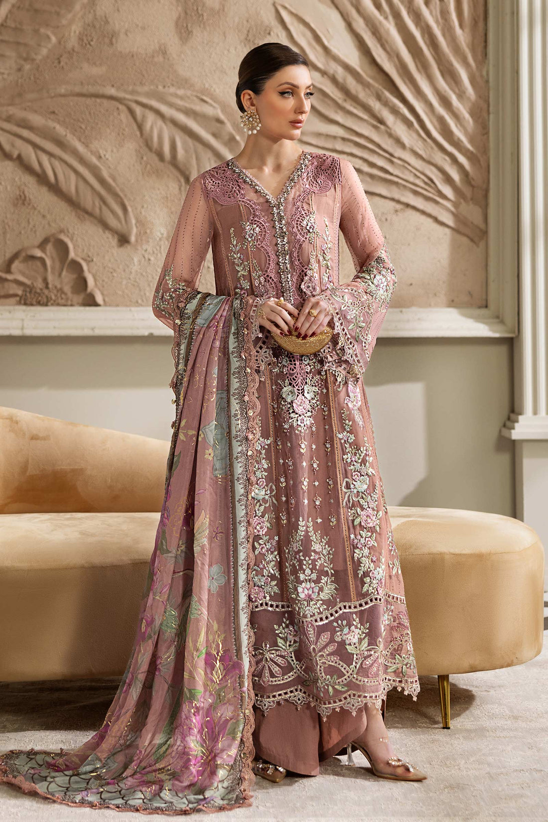 Maria B | Chiffon Formals 25 | MPC-25-105 - by Libasekhas UK - Registered Vendor of : Maria B - 100% Original Designer Dress