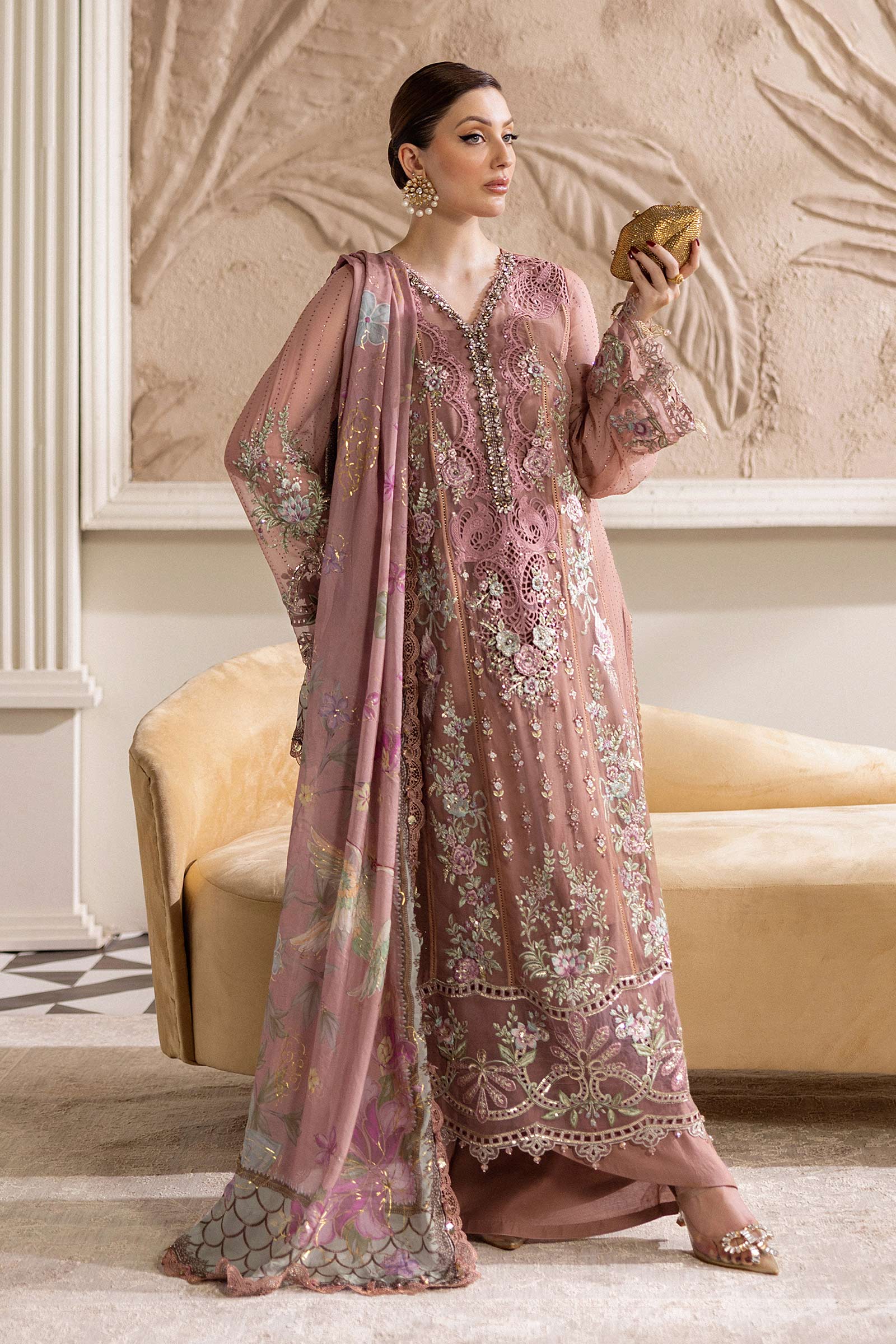Maria B | Chiffon Formals 25 | MPC-25-105 - by Libasekhas UK - Registered Vendor of : Maria B - 100% Original Designer Dress