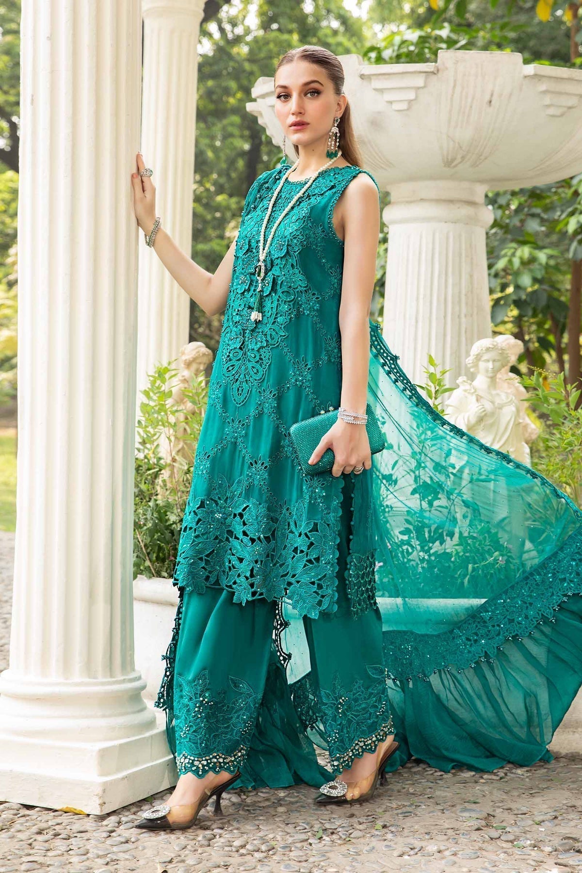Maria B | Chiffon Formals 24 | Chiffon Suit | MPC-24-105 - by - Libasekhas UK - Registered Vendor of : Maria B - 100% Original Designer Dresss