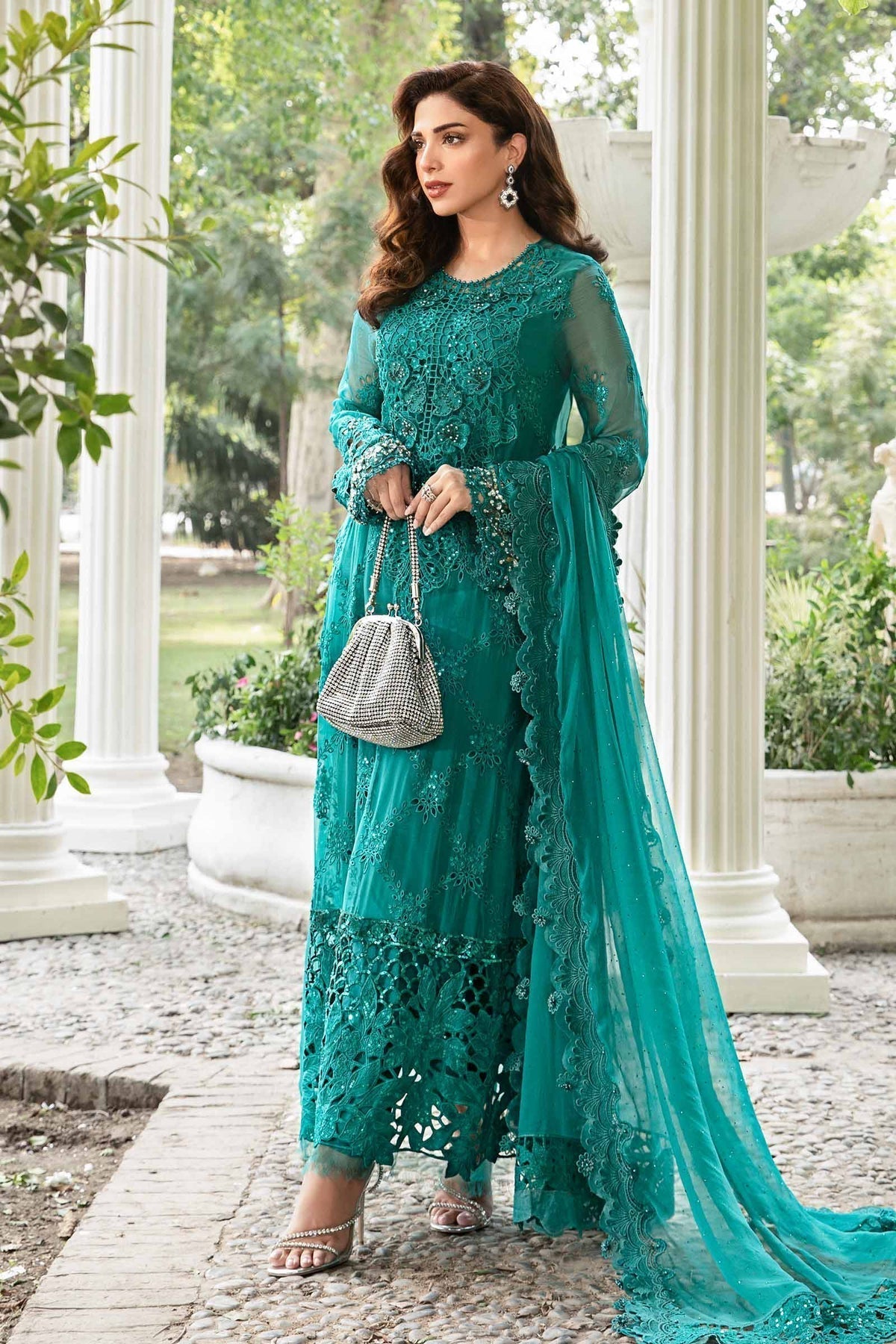 Maria B | Chiffon Formals 24 | Chiffon Suit | MPC-24-105 - by - Libasekhas UK - Registered Vendor of : Maria B - 100% Original Designer Dresss
