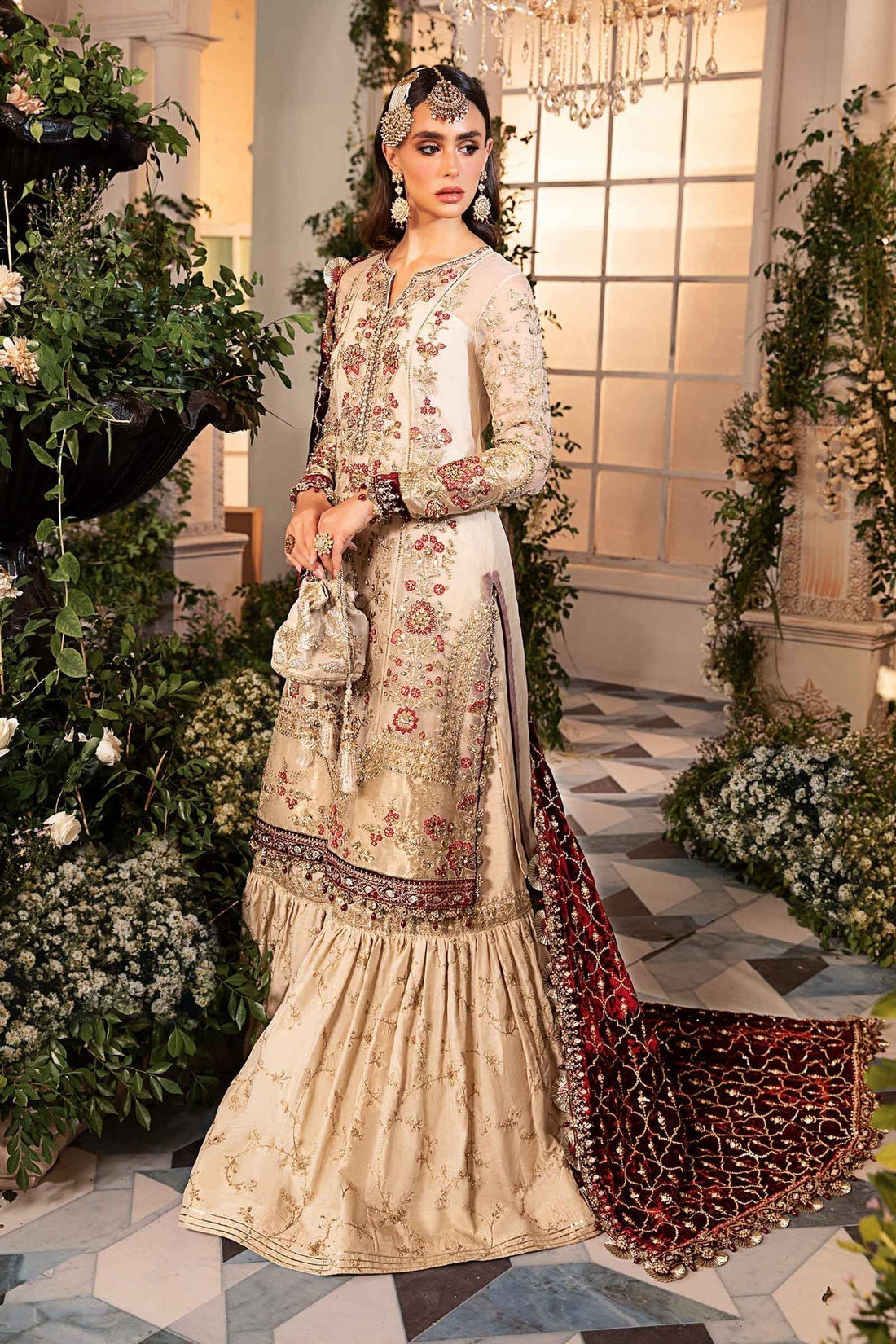 Maria B | Mbroidered Formals 24 | Velvet Suit | BD-2905 - by - Libasekhas UK - Registered Vendor of : Maria B - 100% Original Designer Dresss