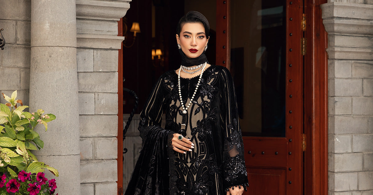 Maria B | Winter Luxe 24 | Velvet DL-1205 - by - Libasekhas UK - Registered Vendor of : Maria B - 100% Original Designer Dresss