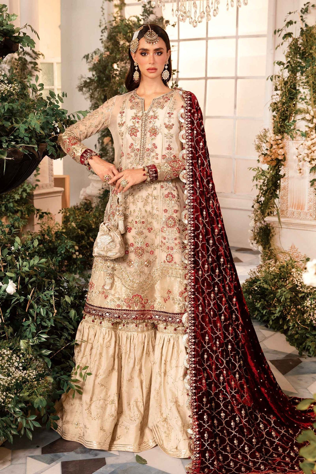 Maria B | Mbroidered Formals 24 | Velvet Suit | BD-2905 - by - Libasekhas UK - Registered Vendor of : Maria B - 100% Original Designer Dresss