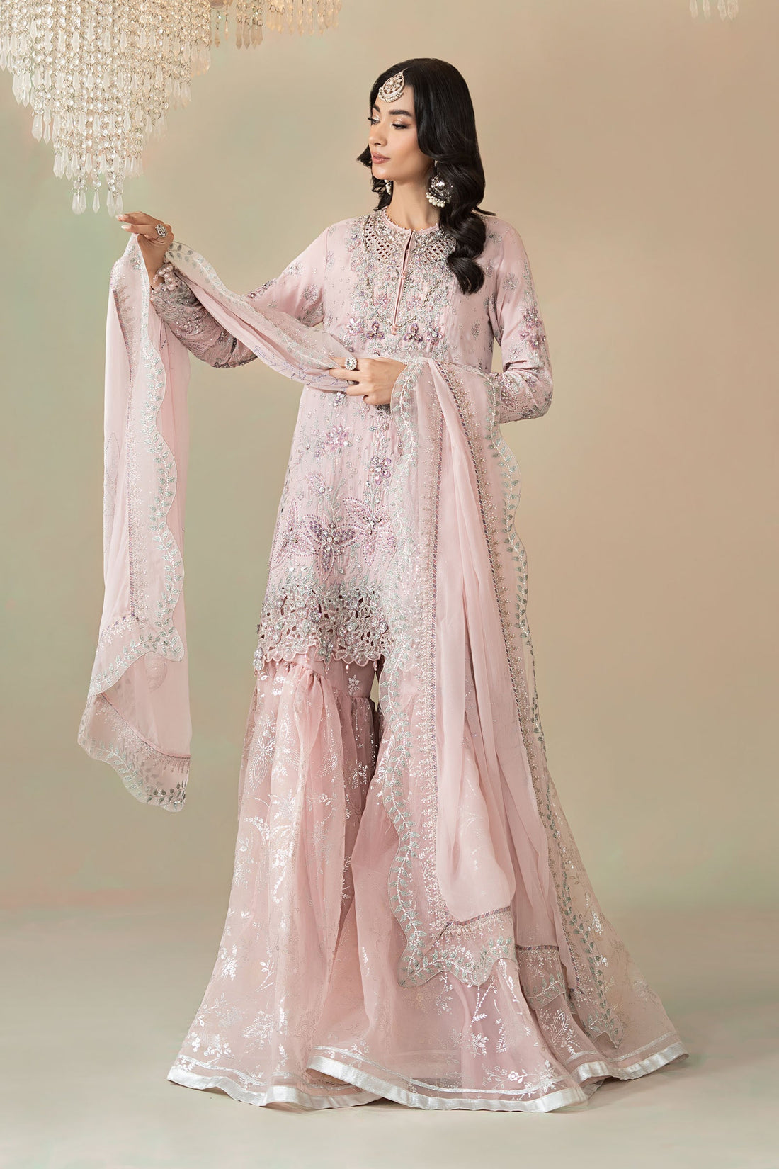 Maria B | Soiree Formals | WFS-09-05-Nude - by Libasekhas UK - Registered Vendor of : Maria B - 100% Original Designer Dress