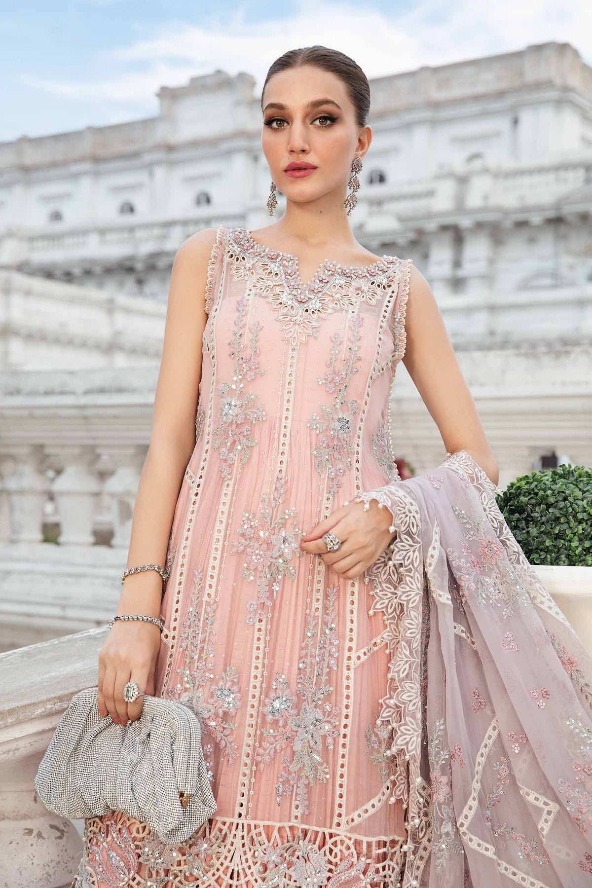 Maria B | Chiffon Formals 24 | Chiffon Suit | MPC-24-106 - by - Libasekhas UK - Registered Vendor of : Maria B - 100% Original Designer Dresss