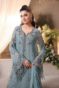 Maria b | Chiffon Formals 26 | MPC-26-106-Slate Blue - by Libasekhas UK - Registered Vendor of : Maria B - 100% Original Designer Dress