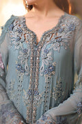 Maria b | Chiffon Formals 26 | MPC-26-106-Slate Blue - by Libasekhas UK - Registered Vendor of : Maria B - 100% Original Designer Dress
