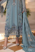 Maria b | Chiffon Formals 26 | MPC-26-106-Slate Blue - by Libasekhas UK - Registered Vendor of : Maria B - 100% Original Designer Dress
